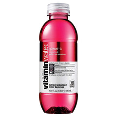 Vitamin Water Bottles Power-C, 16.9 Ounce, Pack of 24