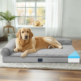 XXL Veehoo Memory Foam Orthopedic Dog Beds Extra Large Sized Dog-4" with Removable Fluffy Dutch Velvet Bolster Cover & Non-Slip Bottom