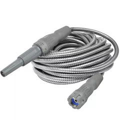 Bernini 50' No-Kink Expandable Metal Garden Hose with New Grip Collar - Gray: Durable Stainless Steel, 1/2" Diameter