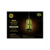 GE Vintage Style Pendant Fixture Soft Gold: Light Socket Adapter, 5.117" Height, 0.65 lbs