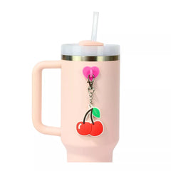 CharCharms Cherry Water Bottle Charm with Stick-On Hook Bundle