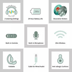 BuddyPhones POP Fun Foldable Bluetooth Wireless Kids Headphones with Microphone