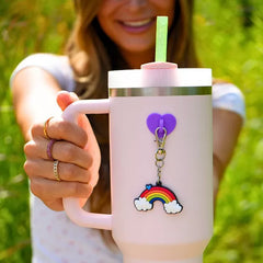 CharCharms Rainbow Water Bottle Charm with Stick-On Hook Bundle