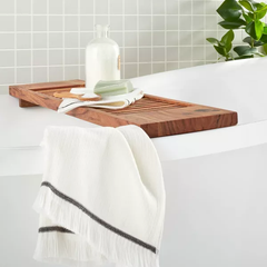 Slatted Wood Bathtub Tray